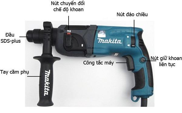 Các nút thao tác cò máy, nút đảo chiều