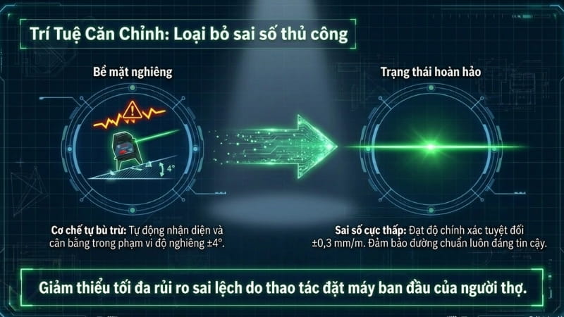 Bosch GCL 2-15 G sử dụng tia laser xanh, cho kết quả chính xác 