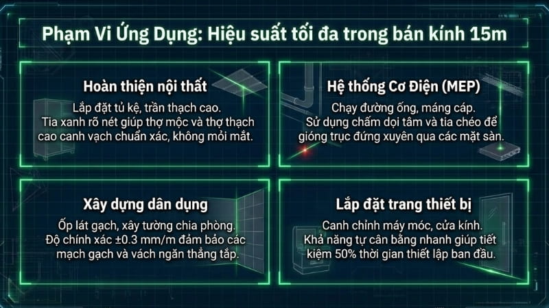 Máy cân bằng Bosch GCL 2-15 G được thợ thi công công trình tin dùng 