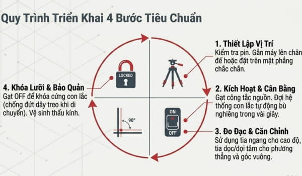 Quy trình các bước sử dụng máy cân mực Bosch GLL 3-15X