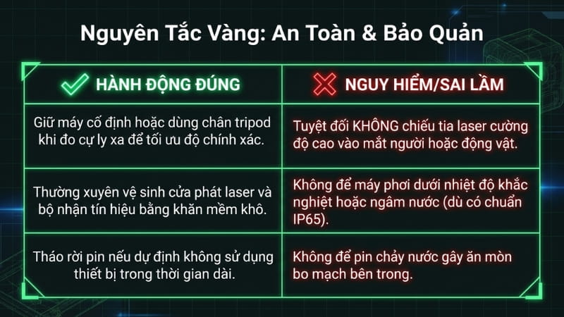 Những điều nên và không nên làm khi sử dụng Bosch GLM 50-27 CG