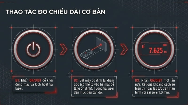 Cách đo khoảng cách bằng thước laze Lecica Disto X4