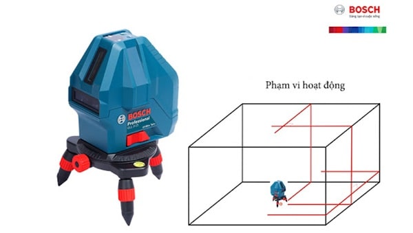 Bosch GLL 3-15X sử dụng 3 tia đỏ hiển thị chính xác