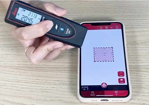 Máy đo laser Disto D110 kết nối với điện thoại nhanh chóng