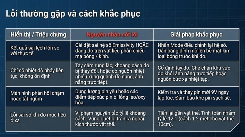 Một số lỗi thường gặp khi sử dụng súng kiểm tra nhiệt độ Bosch GIS 500 