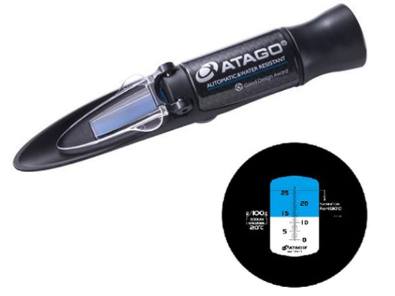 Atago Master‑S28a alpha có dải đo độ mặn Sodium chloride từ 0.0 đến 28.0 g/100g