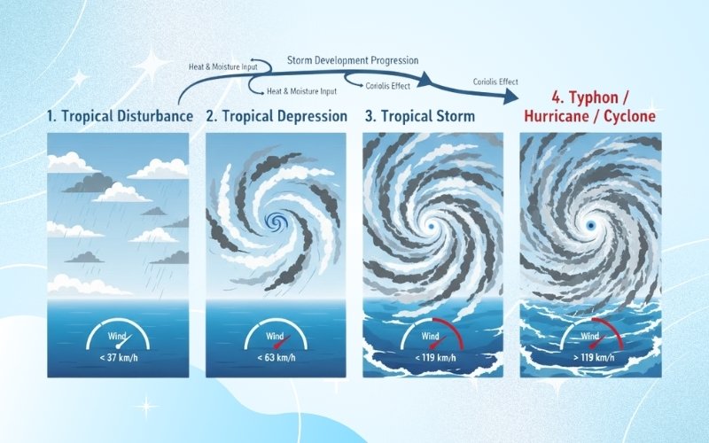 Các giai đoạn hình thành bão