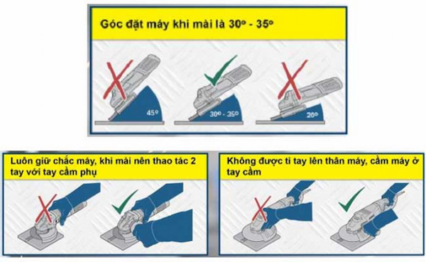 Cách sử dụng máy mài cầm tay an toàn