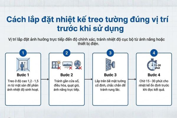Cách lắp đặt nhiệt kế treo tường đúng vị trí