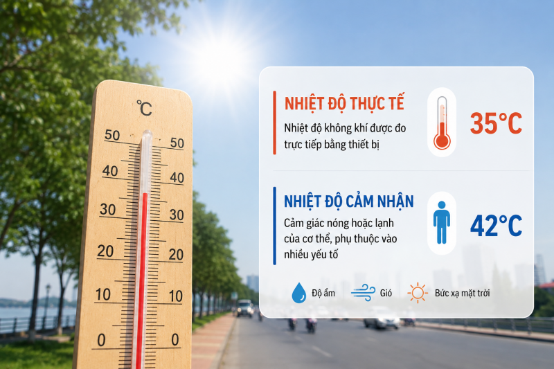 Hiểu rõ khái niệm giữa nhiệt độ thực tế và nhiệt độ cảm nhận