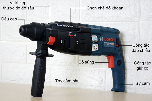 Thiết kế của máy khoan bê tông Bosch GBH 2-24 DRE