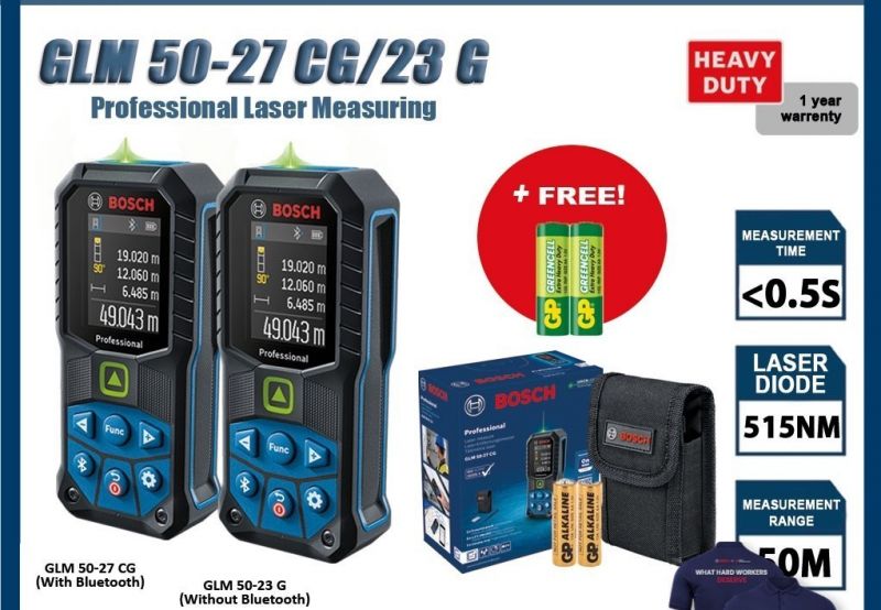 Giao diện giống nhau của máy đo khoảng cách Bosch GLM 50-23 G và GLM 50-27 CG