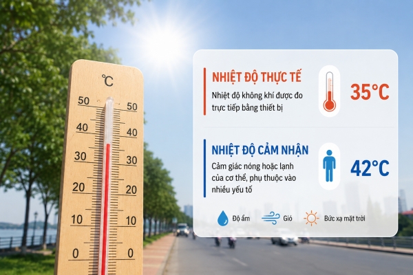 Nhiệt độ cảm nhận là gì? Khác gì với nhiệt độ thực tế?